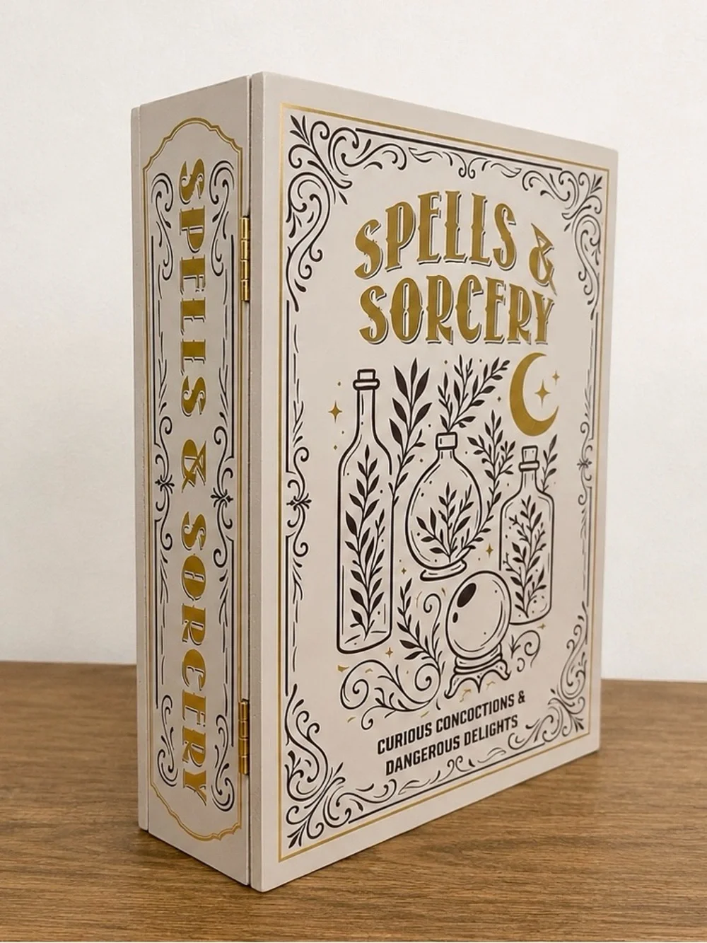 Target Bullseye Halloween “Spells & Sorcery” Light Grey Wooden Storage Book